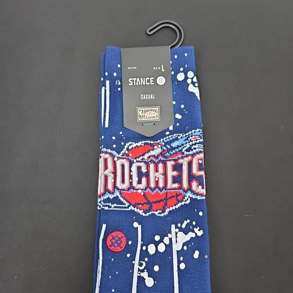 NBA X Stance Overspray Collection Crew Socks Houston Rockets Size Large 9-13 New - Picture 2 of 5